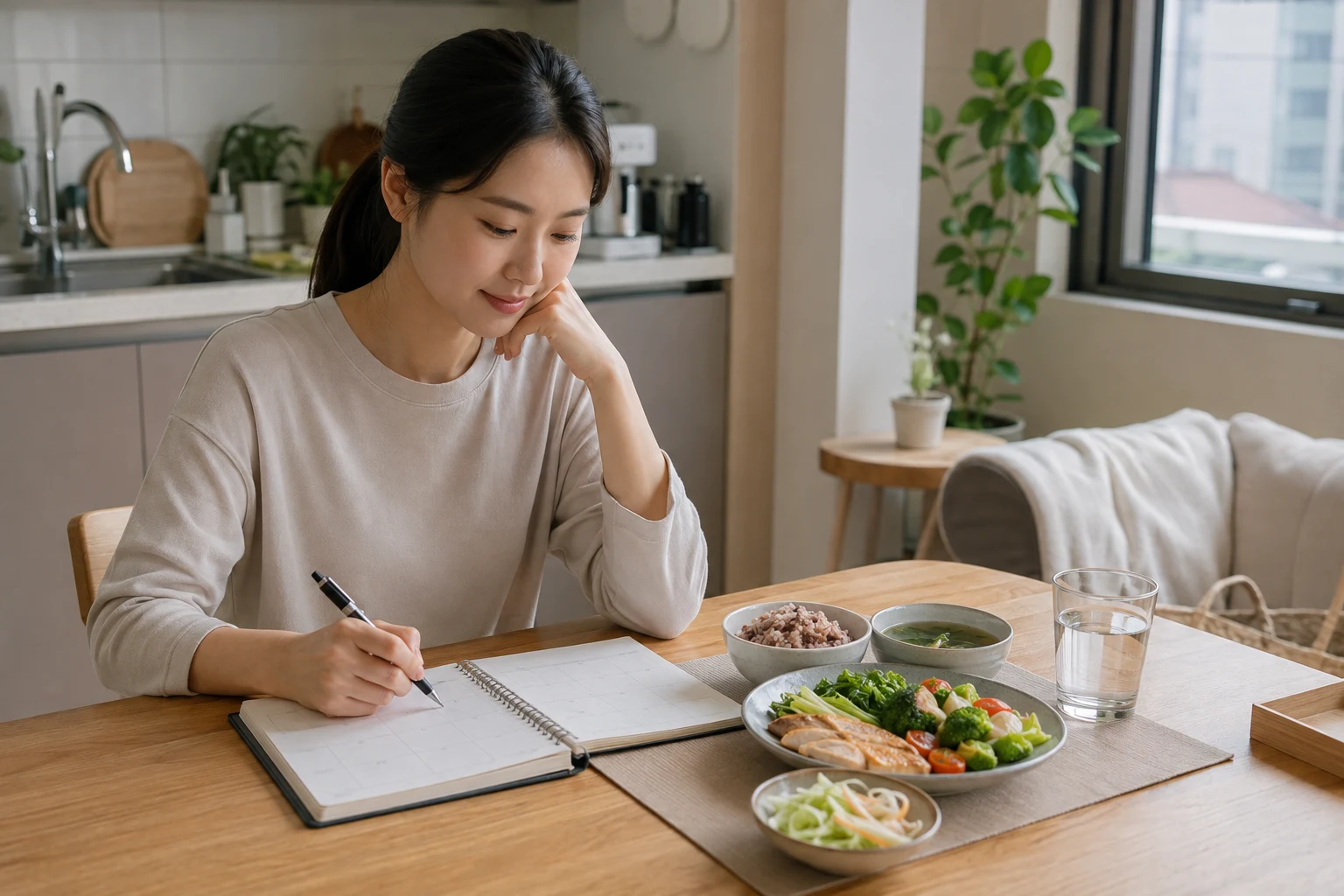 한방 다이어트 상담 절차 생활 관리 장면